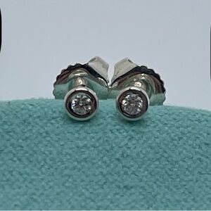 Tiffany & Co. Sterling Silver Elsa Peretti Diamonds by the Yard Earrings